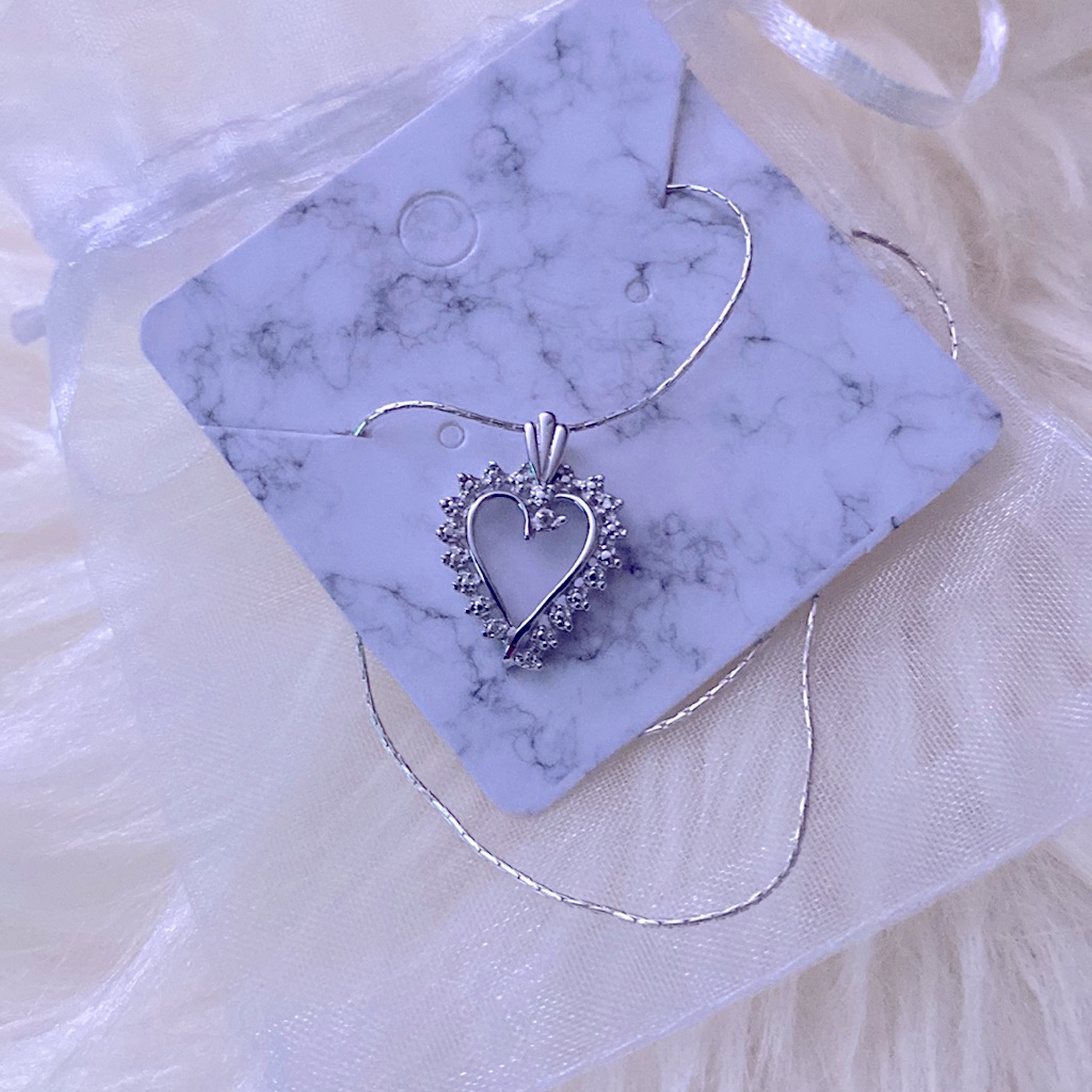 Genuine Diamond And Sterling Silver Heart Necklace 55$